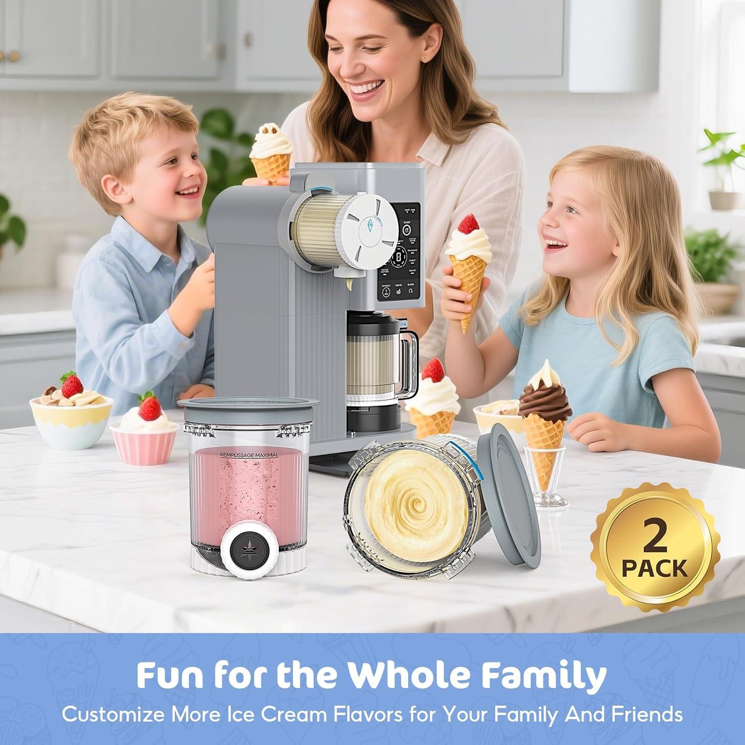 Paquete de 2 Pints y Tapas Ninja Swirl NC700 16oz