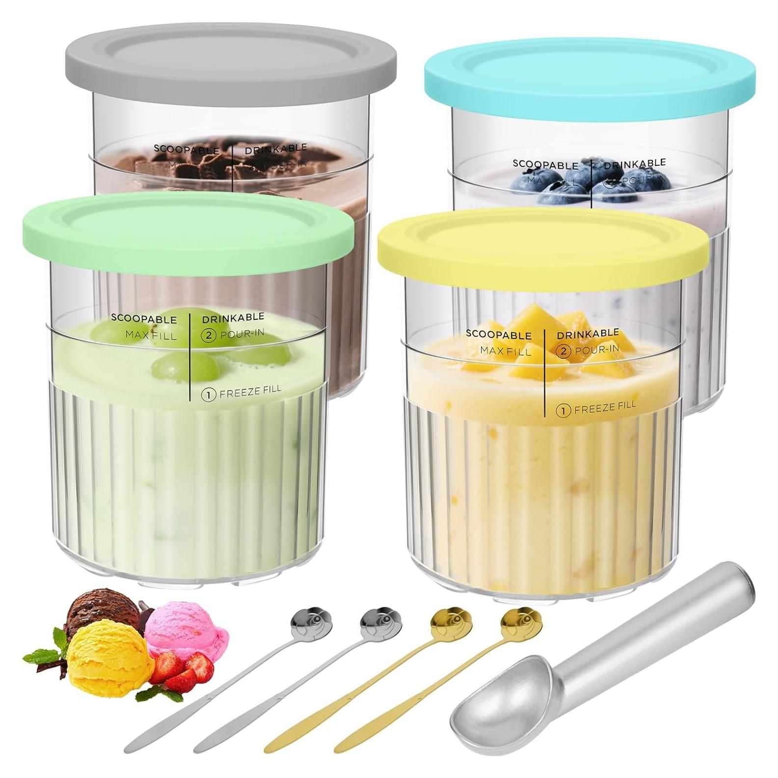 Contenedores Creami Deluxe QUIENKITCH 24oz - 4 Pints y Tapas
