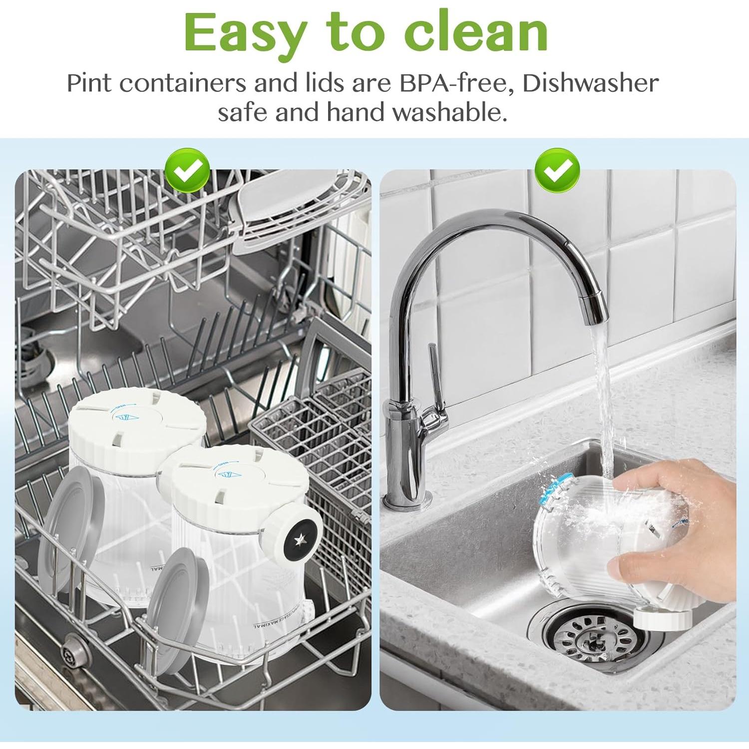 Contenedores de Pint Ninja Swirl Powhorse 16oz - Paquete de 2