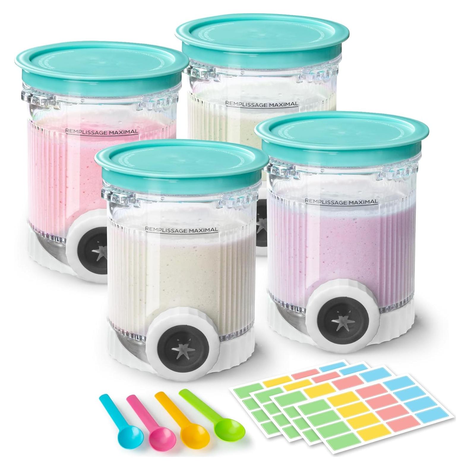 GuanQiao 4 Recipientes y Tapas para Ninja Creami Swirl 16 oz