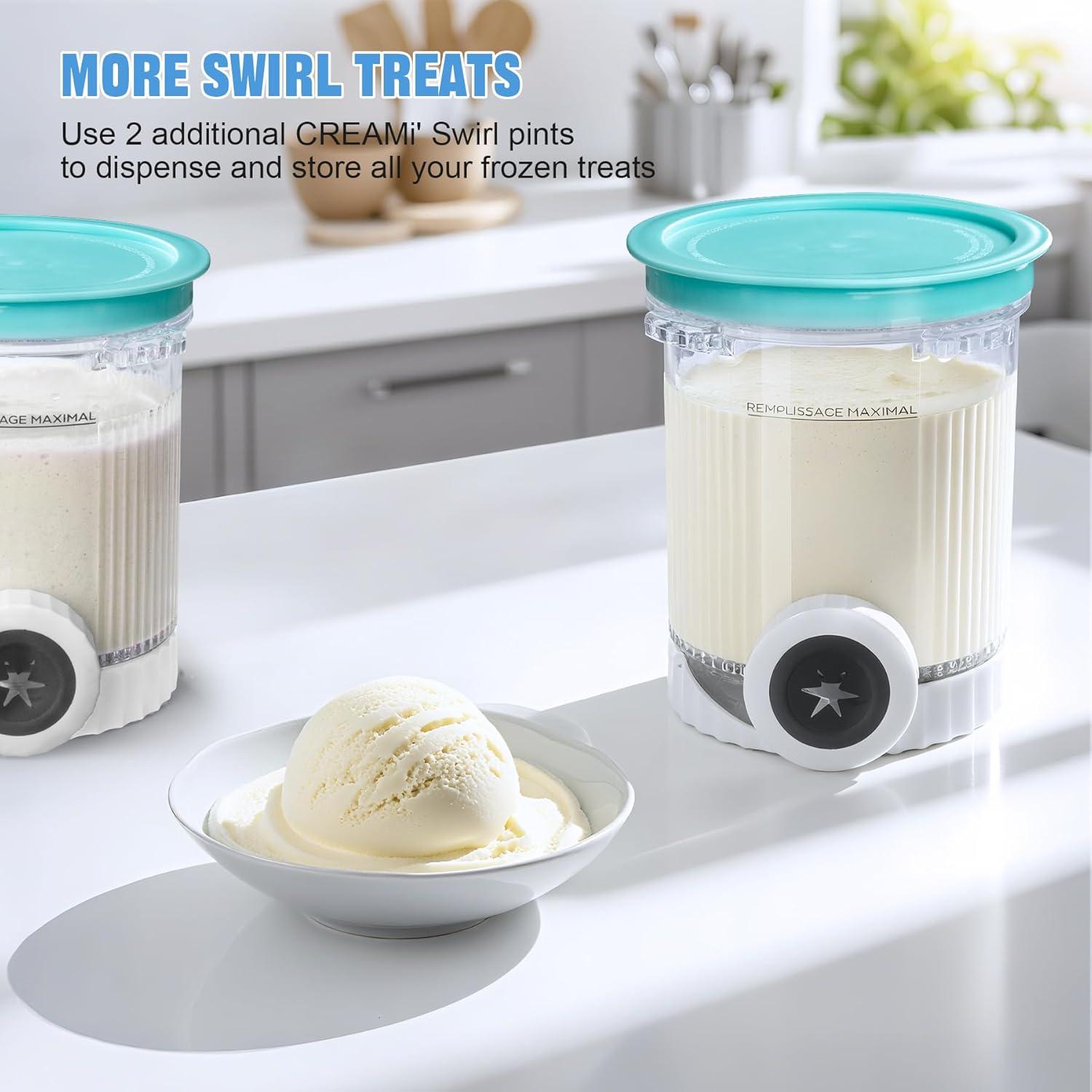 GuanQiao 4 Recipientes y Tapas para Ninja Creami Swirl 16 oz