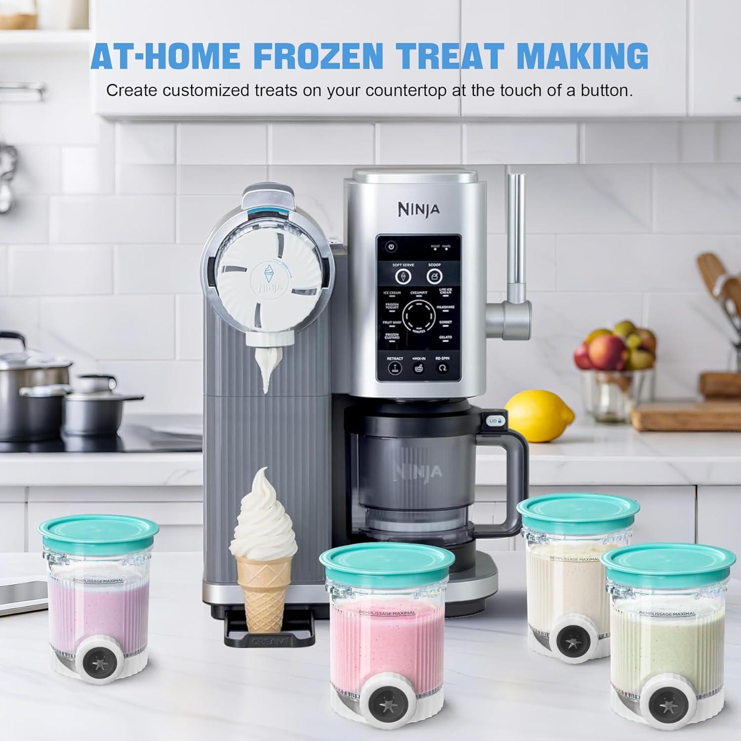 GuanQiao 4 Recipientes y Tapas para Ninja Creami Swirl 16 oz