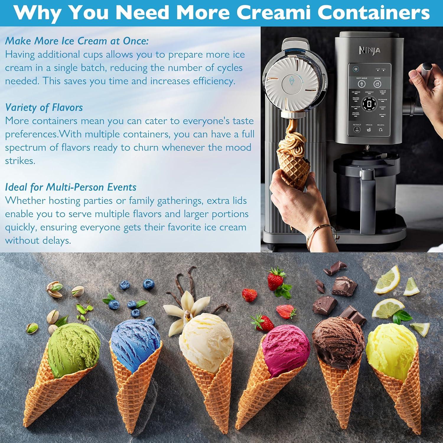 Juego de Pints y Tapas Ninja CREAMi NC700, 2 Unidades, Libre BPA