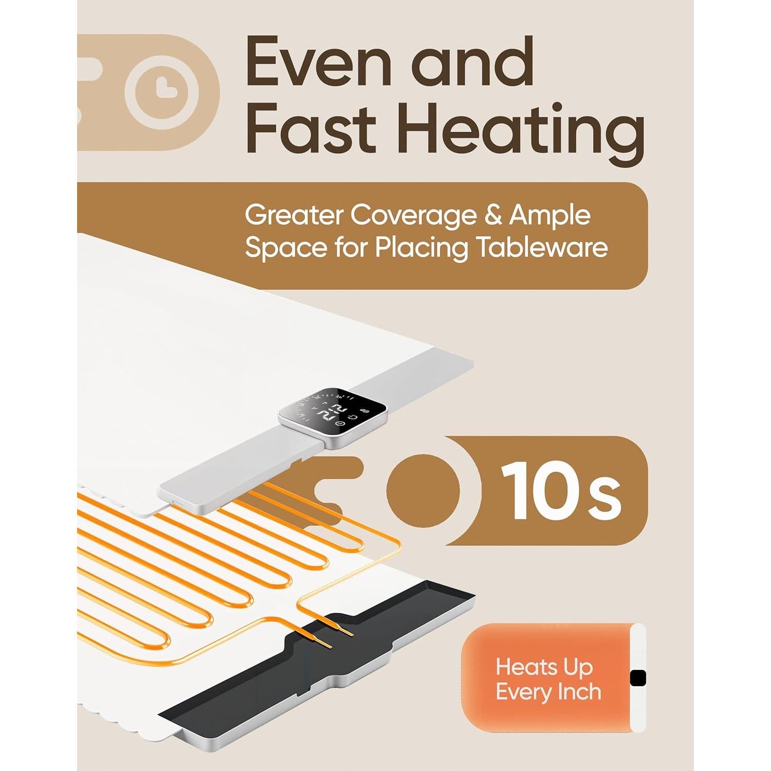 Alfombrilla Calentadora Eléctrica MONJAPANDI 61x38 cm 250W