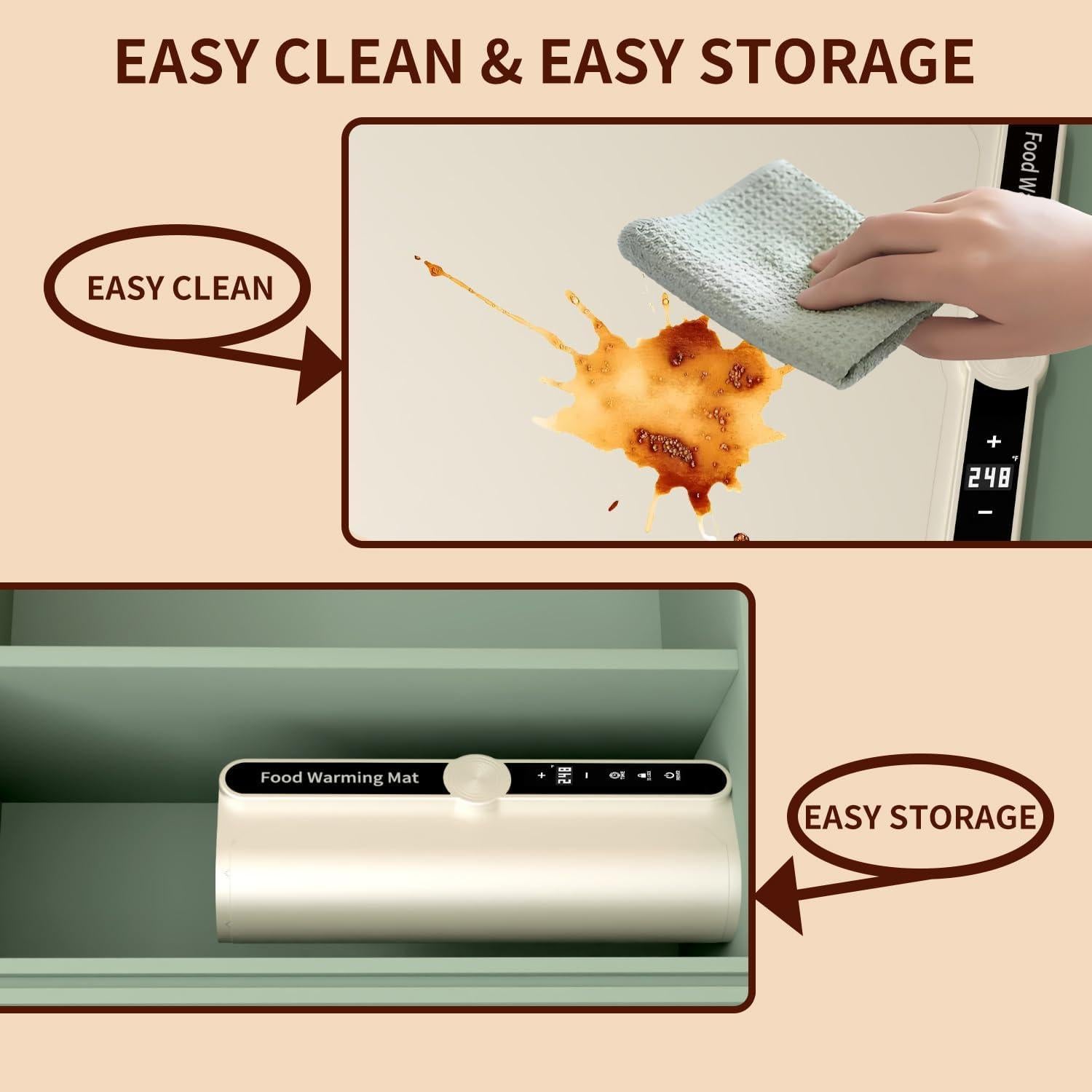 Alfombrilla Calentadora Eléctrica Dongguan 60x38cm Beige