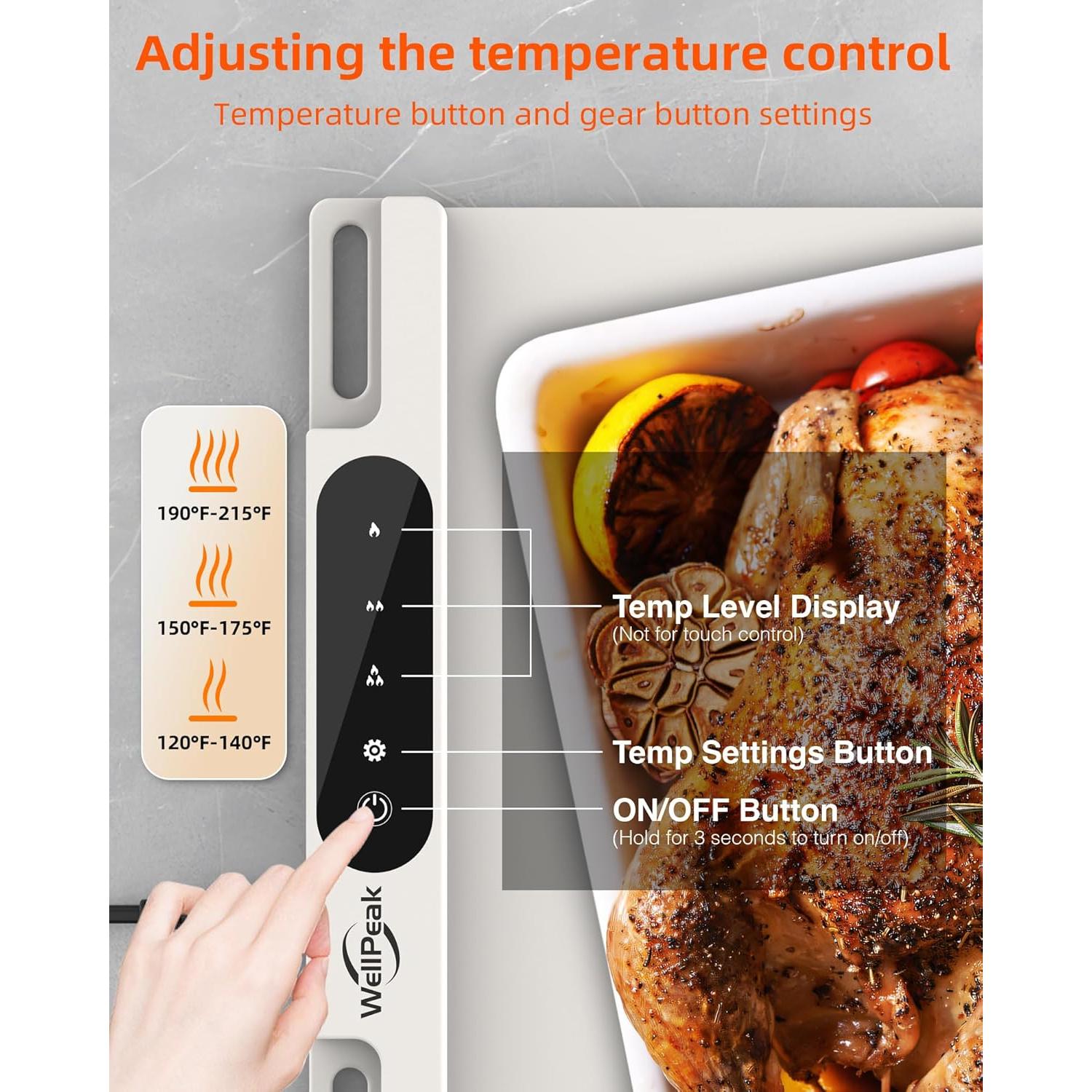 Alfombrilla Calentadora Eléctrica WELLPEAK 61x38cm 240W Blanca