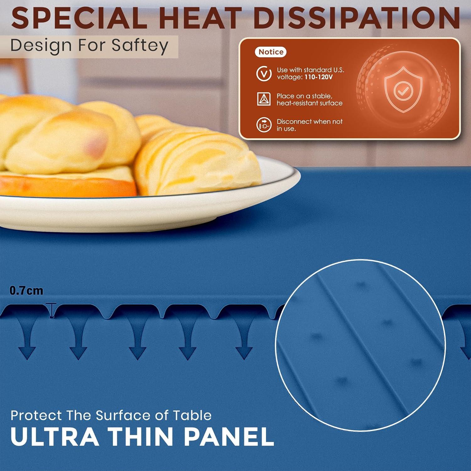 Bandeja Calentadora Eléctrica Jewelcare 63.5x30.5cm Azul