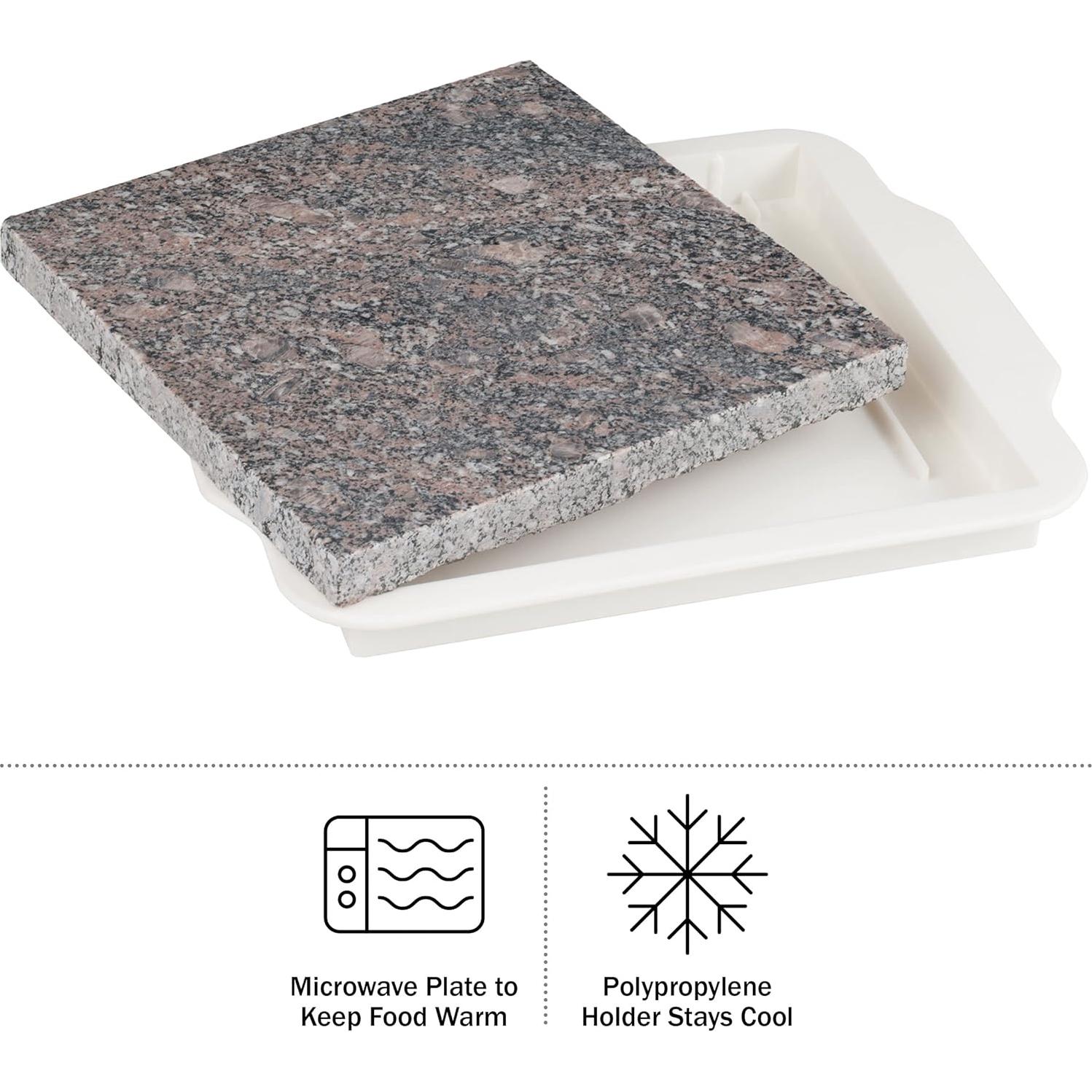 Plato Calentador de Comida Chef Buddy 9" Mármol Blanco