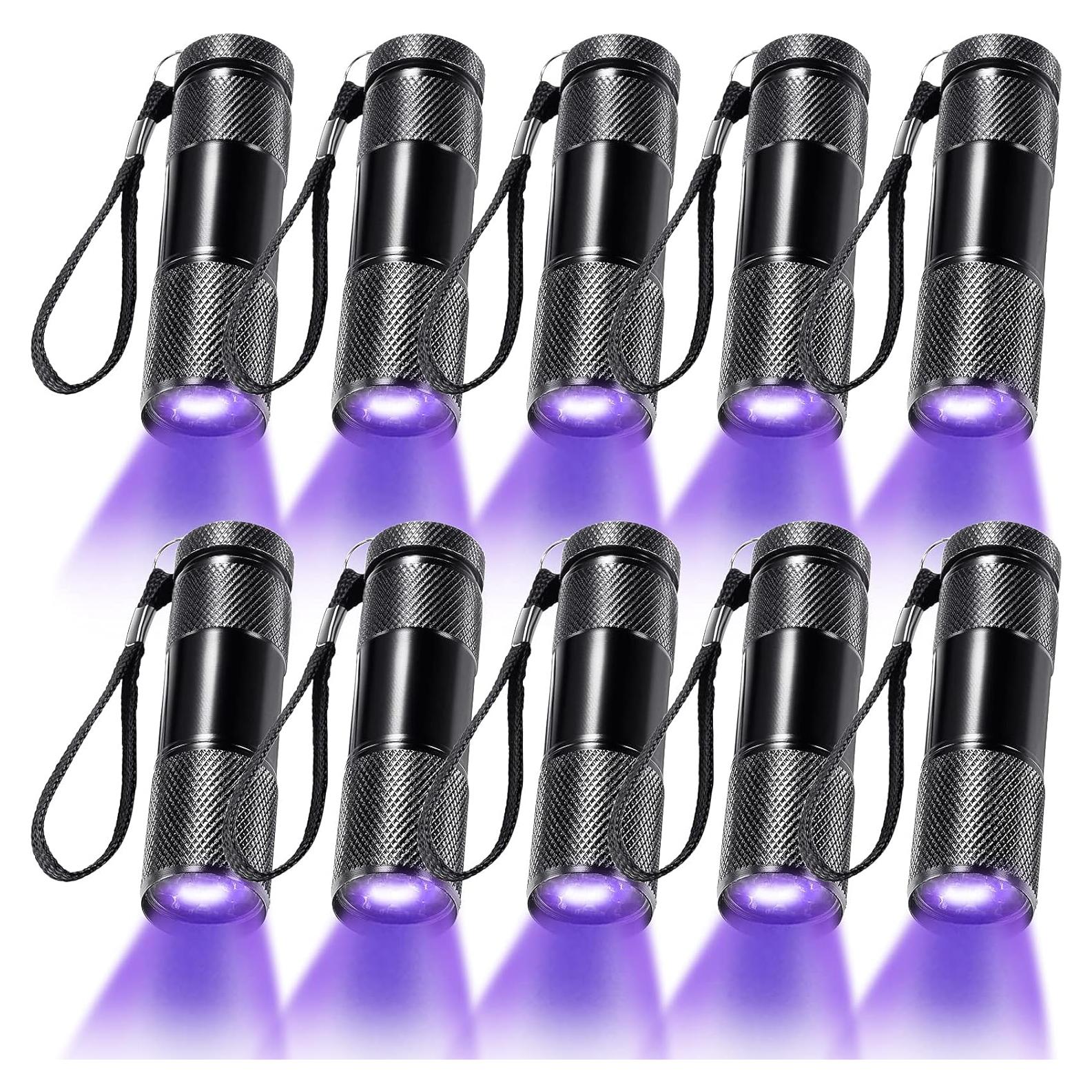 Linternas UV Portátiles Roceei - 10 Piezas, Luz Negra LED