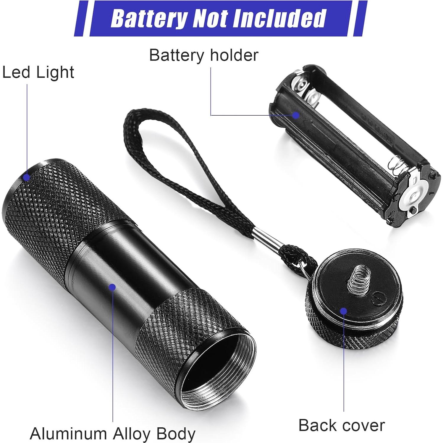 Linternas UV Portátiles Roceei - 10 Piezas, Luz Negra LED