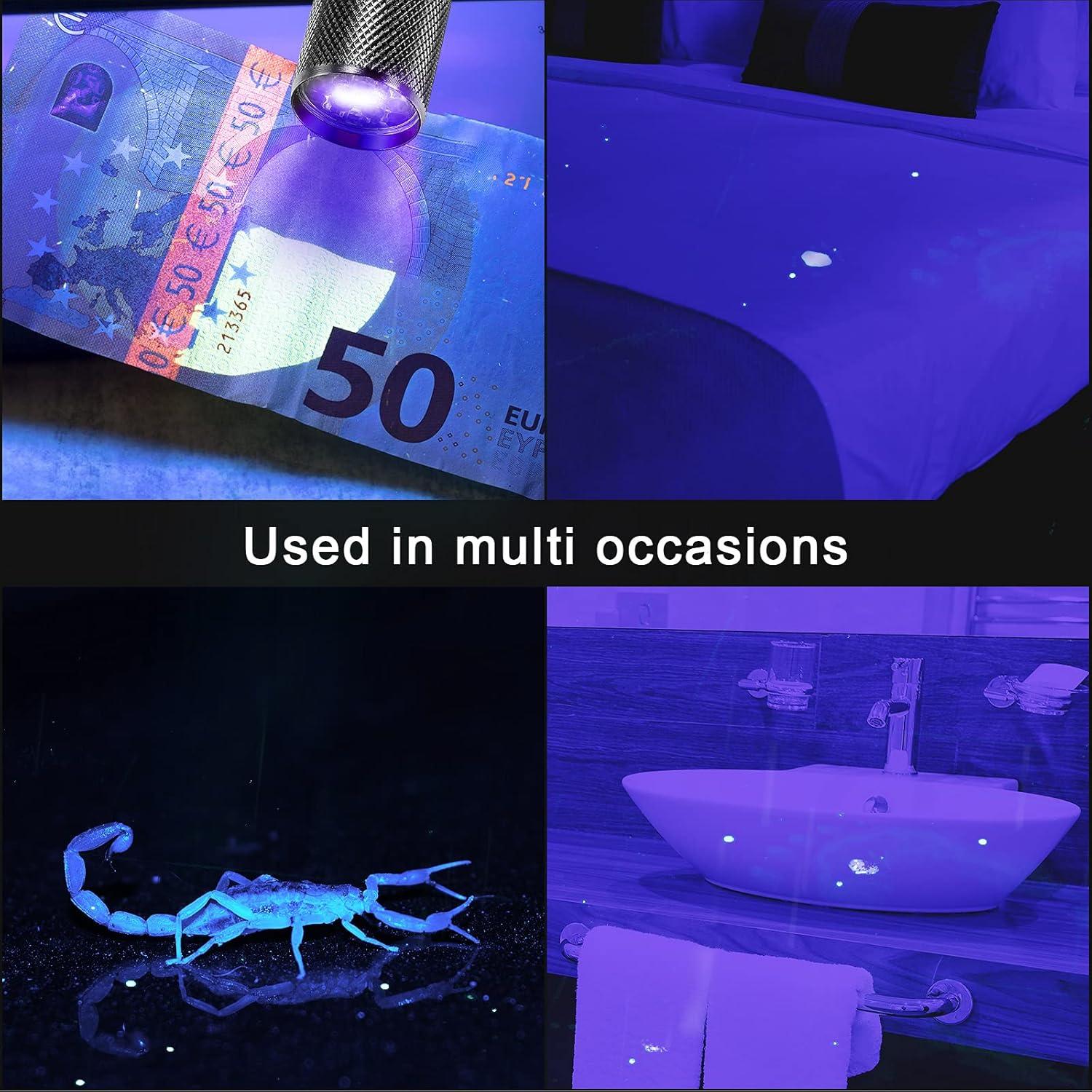 Linternas UV Portátiles Roceei - 10 Piezas, Luz Negra LED