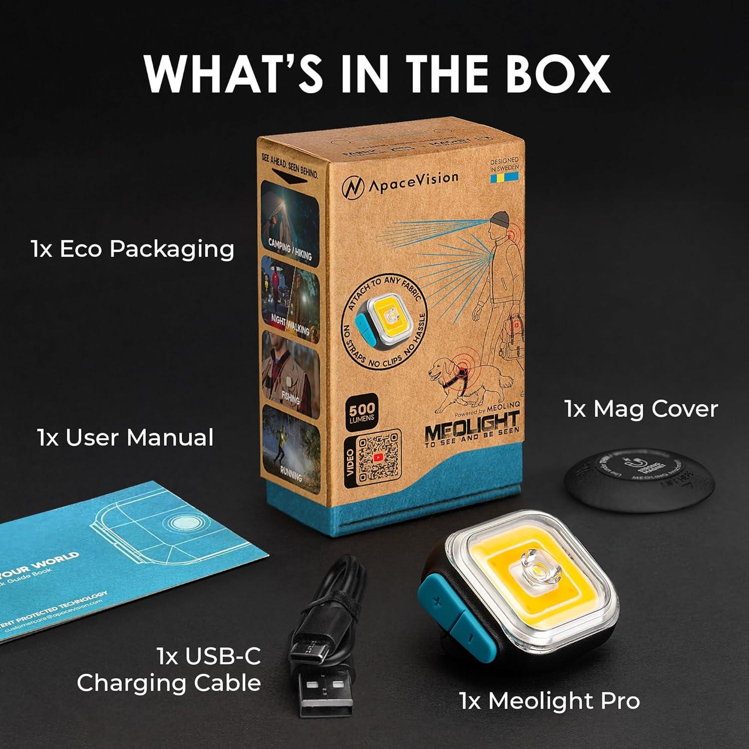 Linterna LED de Seguridad MEOLIGHT PRO 500 Lúmenes - Accesorios para Correr y Bicicletas