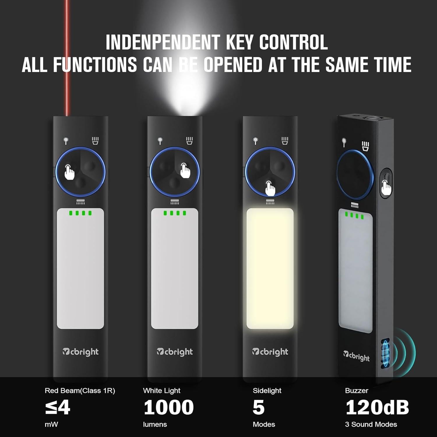 Linterna Plana Recargable Ycbright YC8001 1000 Lúmenes LED