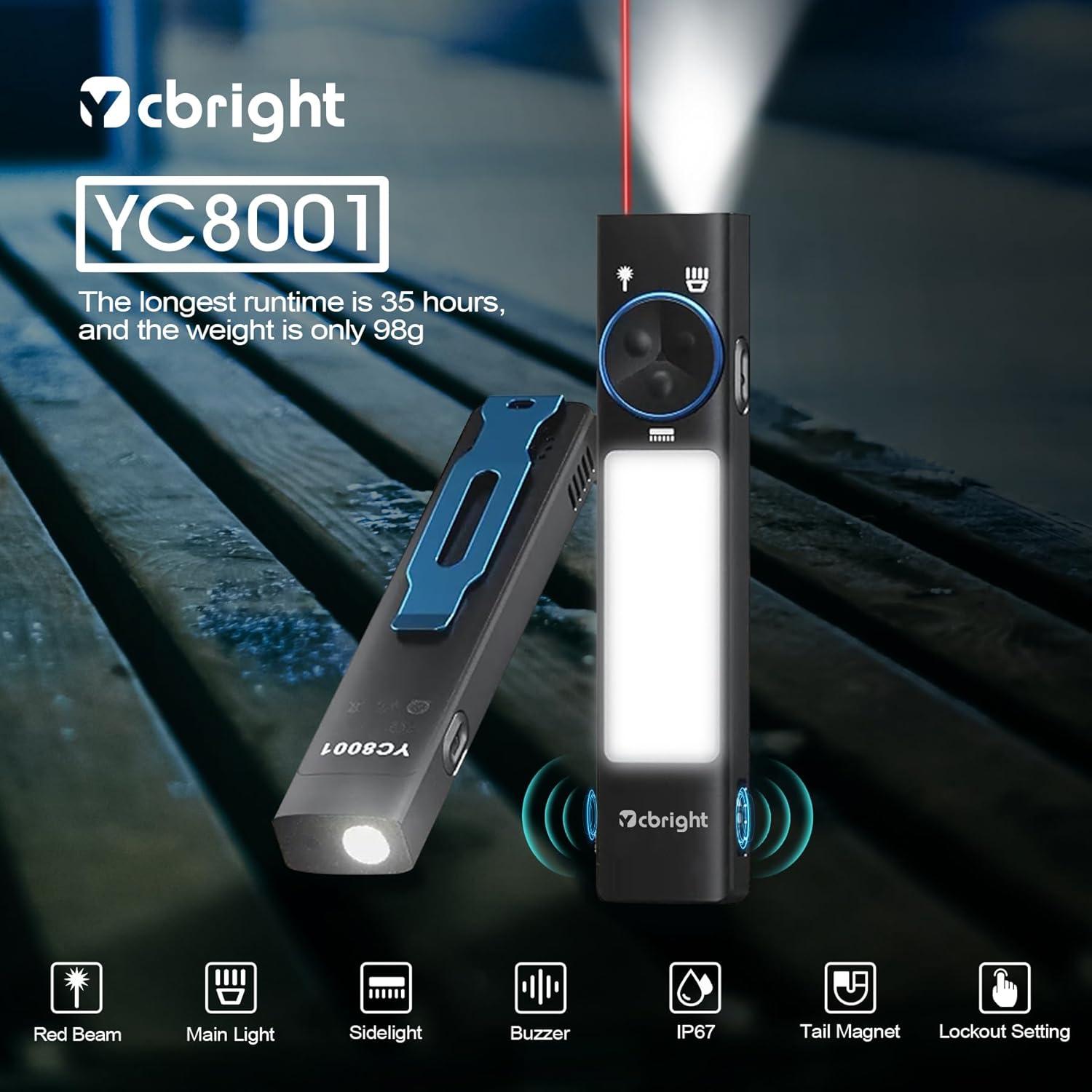Linterna Plana Recargable Ycbright YC8001 1000 Lúmenes LED