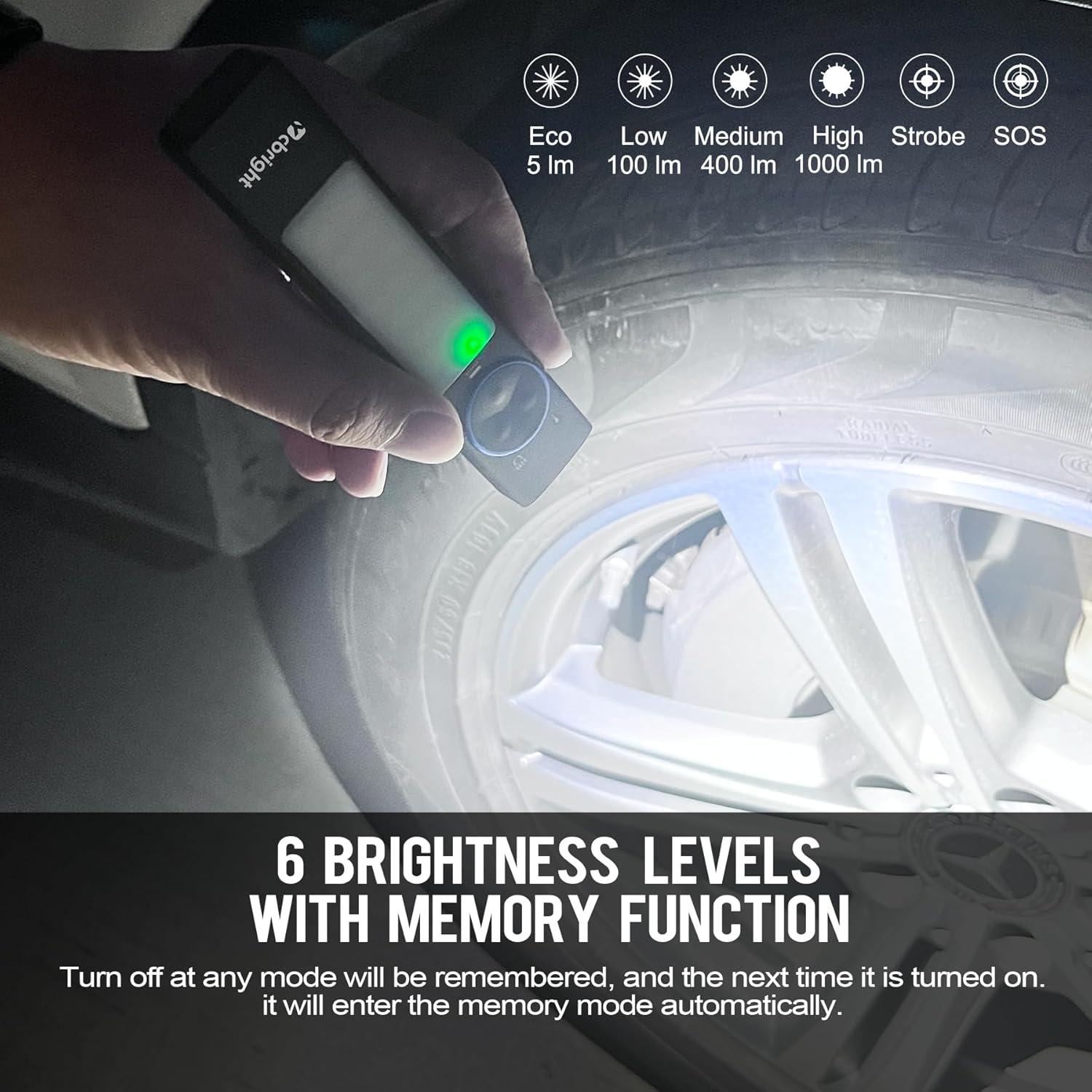 Linterna Plana Recargable Ycbright YC8001 1000 Lúmenes LED