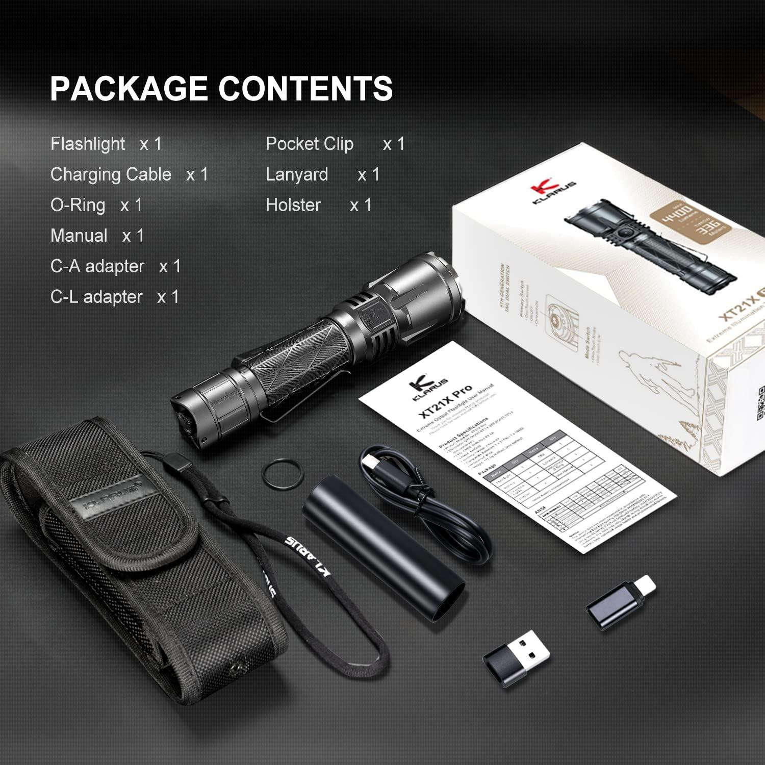 Linterna Táctica Klarus XT21X Pro 4400 Lúmenes Recargable