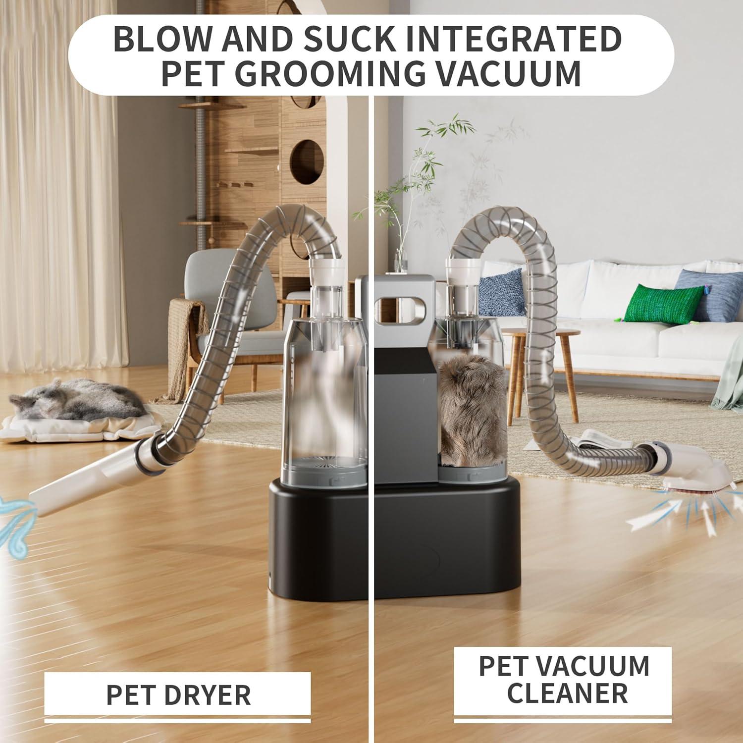 Kit de Aspiradora y Secador FOTING 6 en 1 para Perros 2.1L