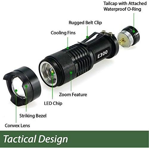 Linterna LED EcoGear FX E300 - 300 Lúmenes, 3 Modos, 3 Paquete