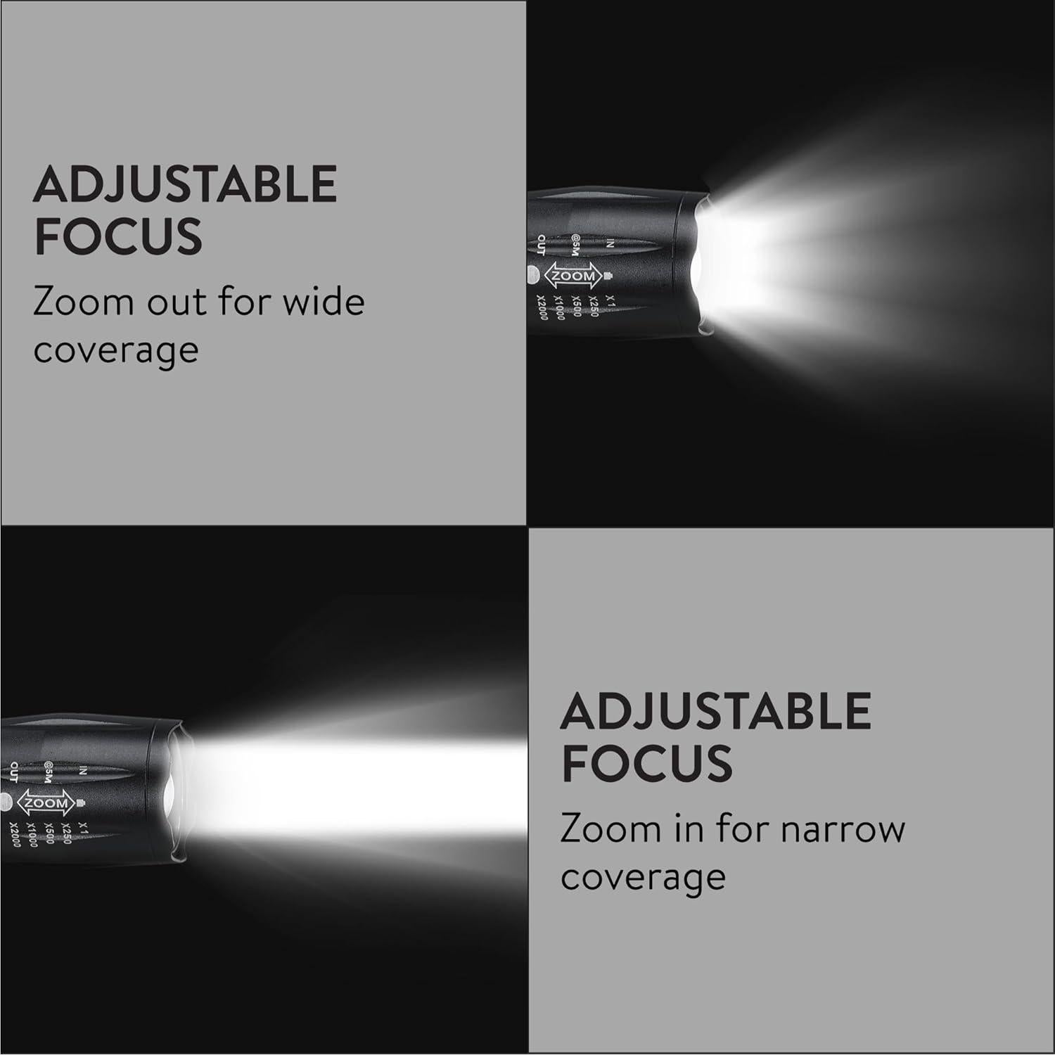 Juego de 2 Linternas LED H&S Tácticas Impermeables 5 Modos