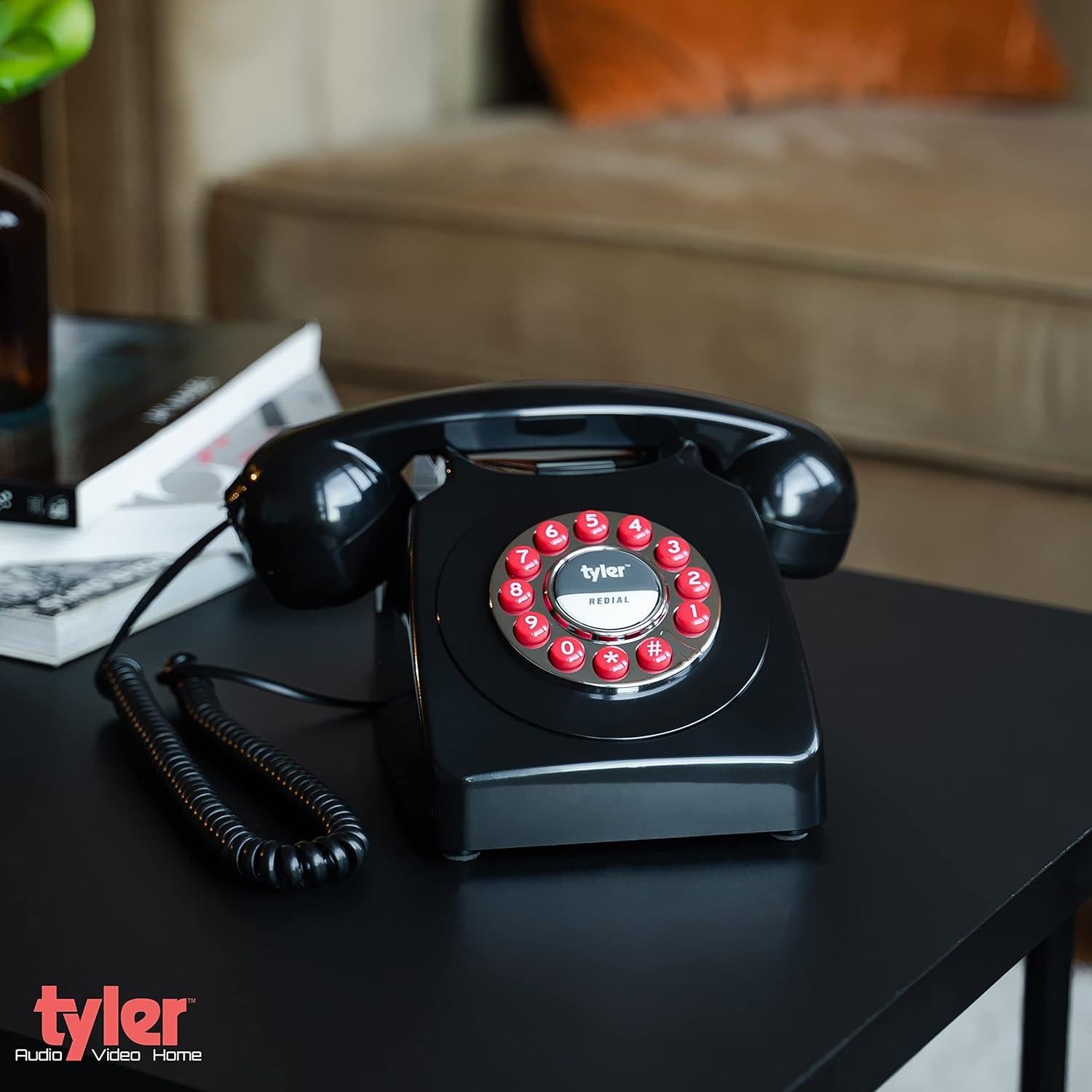 Teléfono de Línea Terrestre Retro Tyler TRP-1 Negro