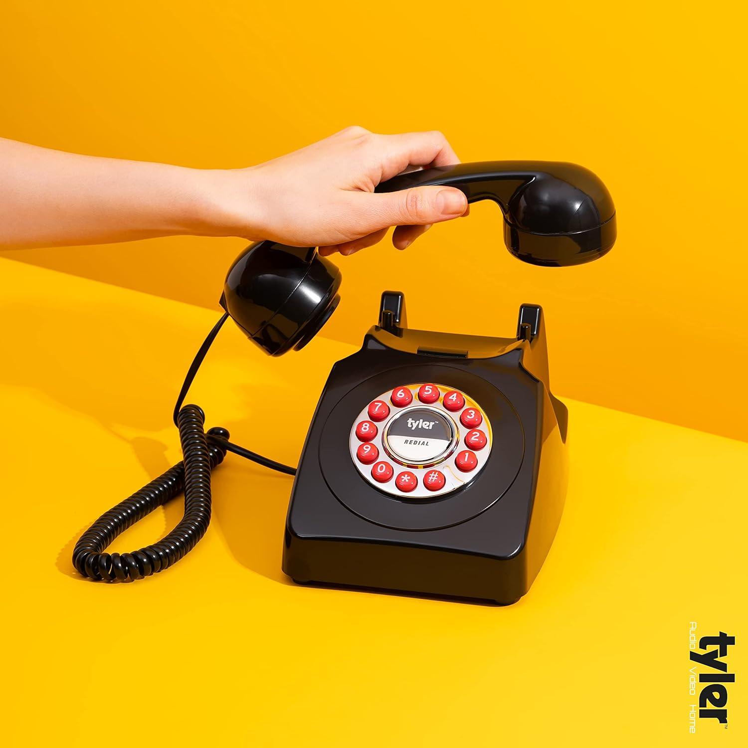 Teléfono de Línea Terrestre Retro Tyler TRP-1 Negro