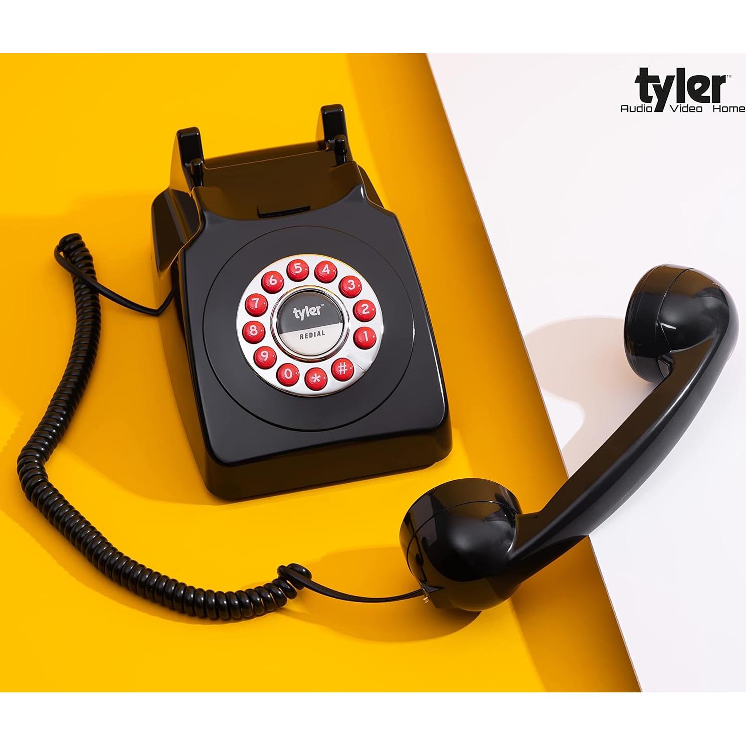 Teléfono de Línea Terrestre Retro Tyler TRP-1 Negro
