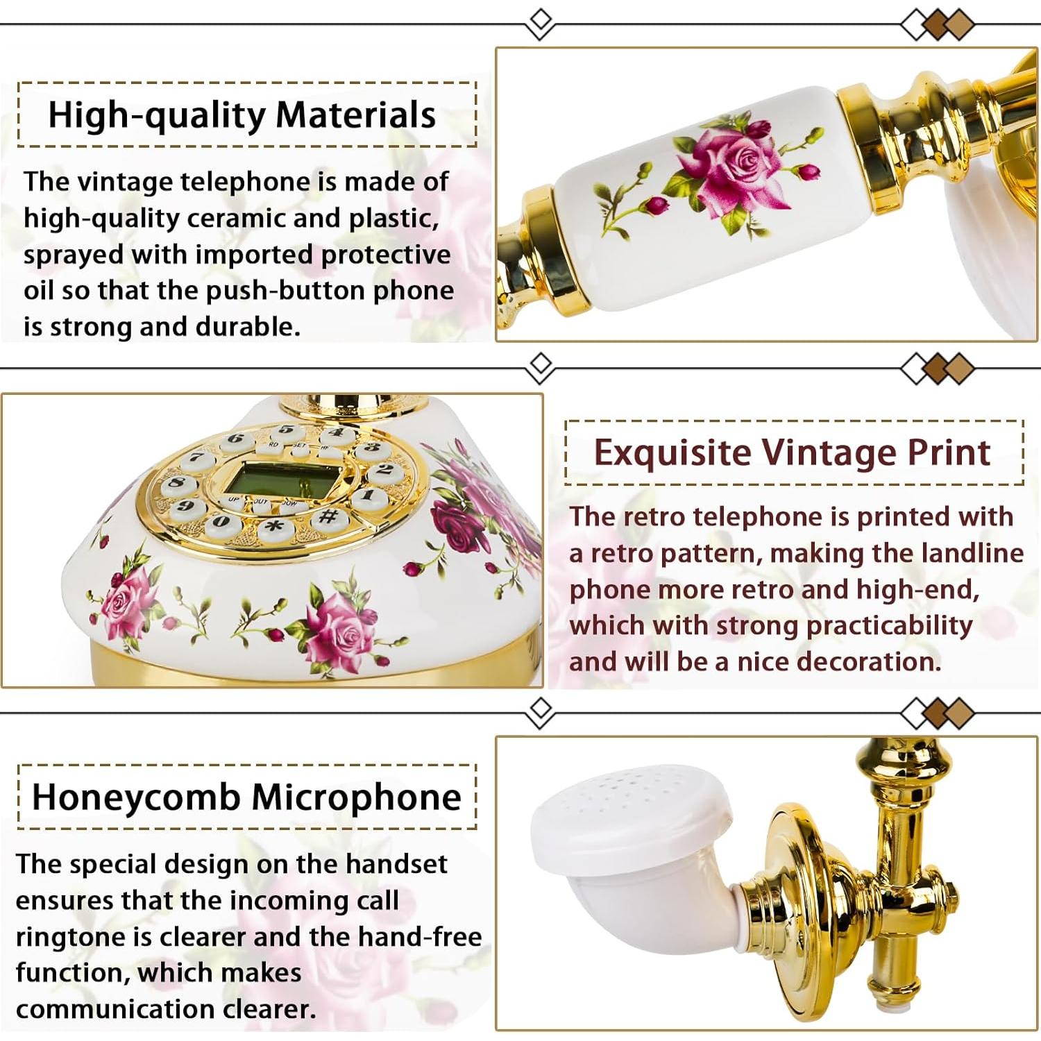 Teléfono de Línea Antiguo Sangyn Vintage con Pantalla LCD