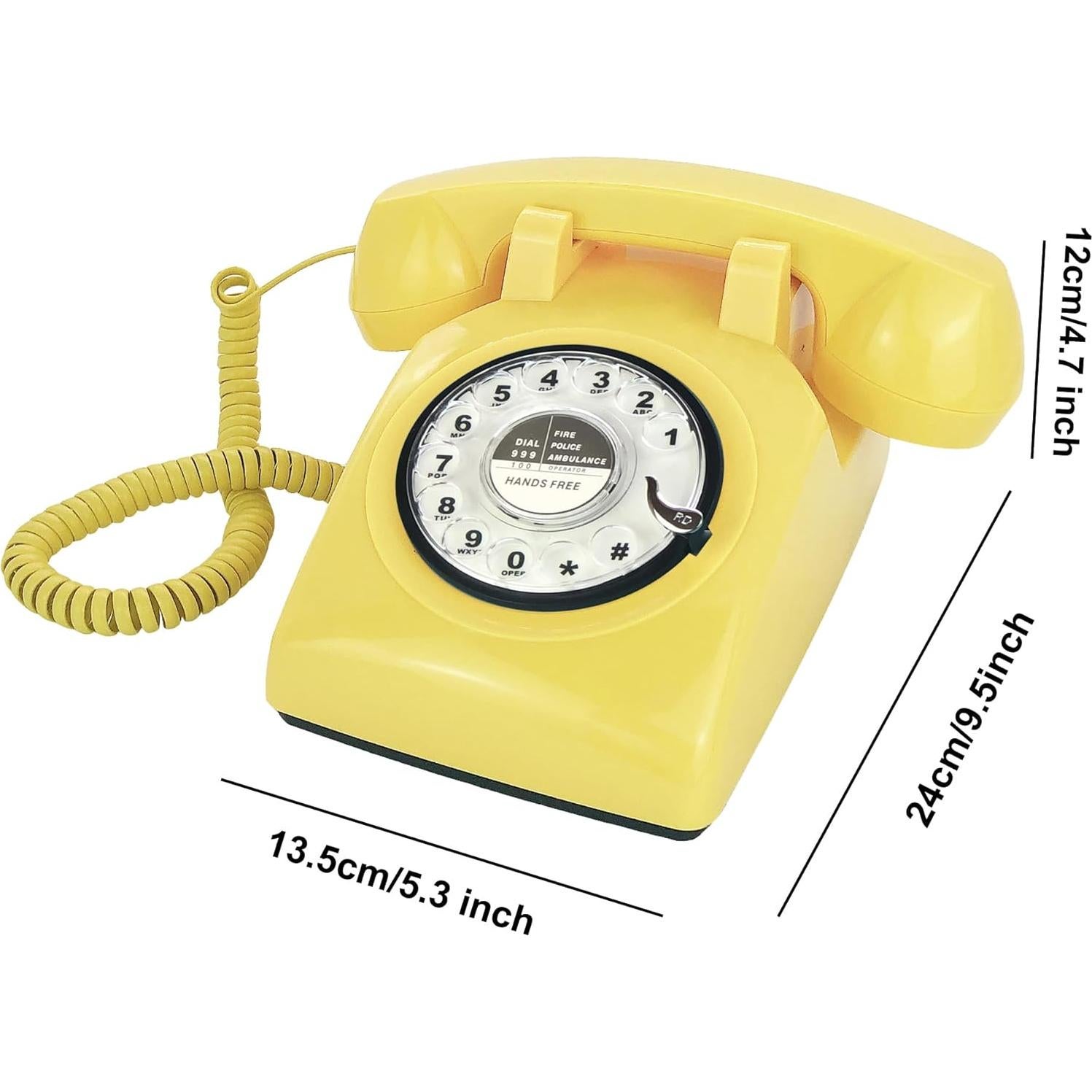 Teléfono de Escritorio Retro TelPal MY-301 Amarillo Manos Libres