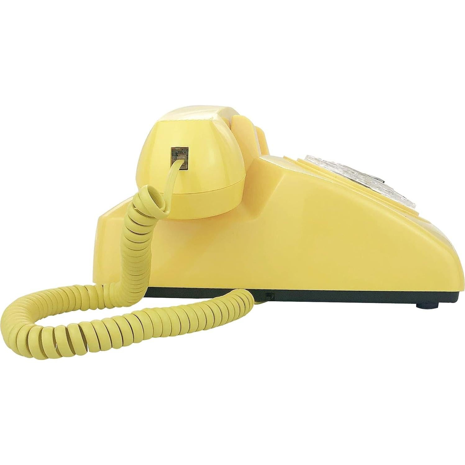 Teléfono de Escritorio Retro TelPal MY-301 Amarillo Manos Libres