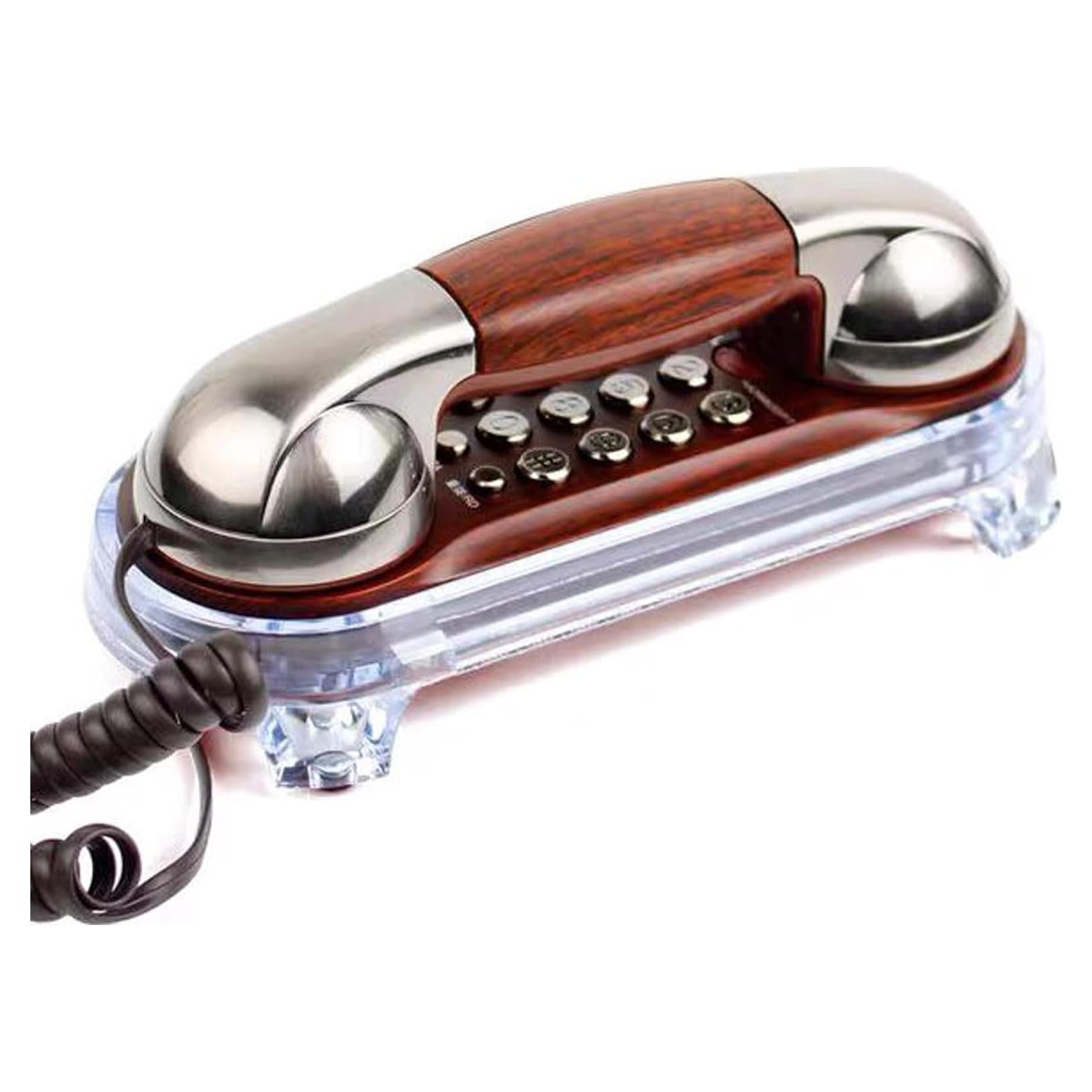 Teléfono de Pared Retro TelPal 309 Mini Bronce Rojo