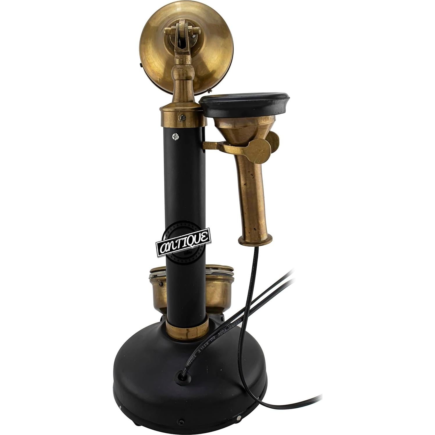 Teléfono de disco rotatorio Antique Vibes Negro 35 cm