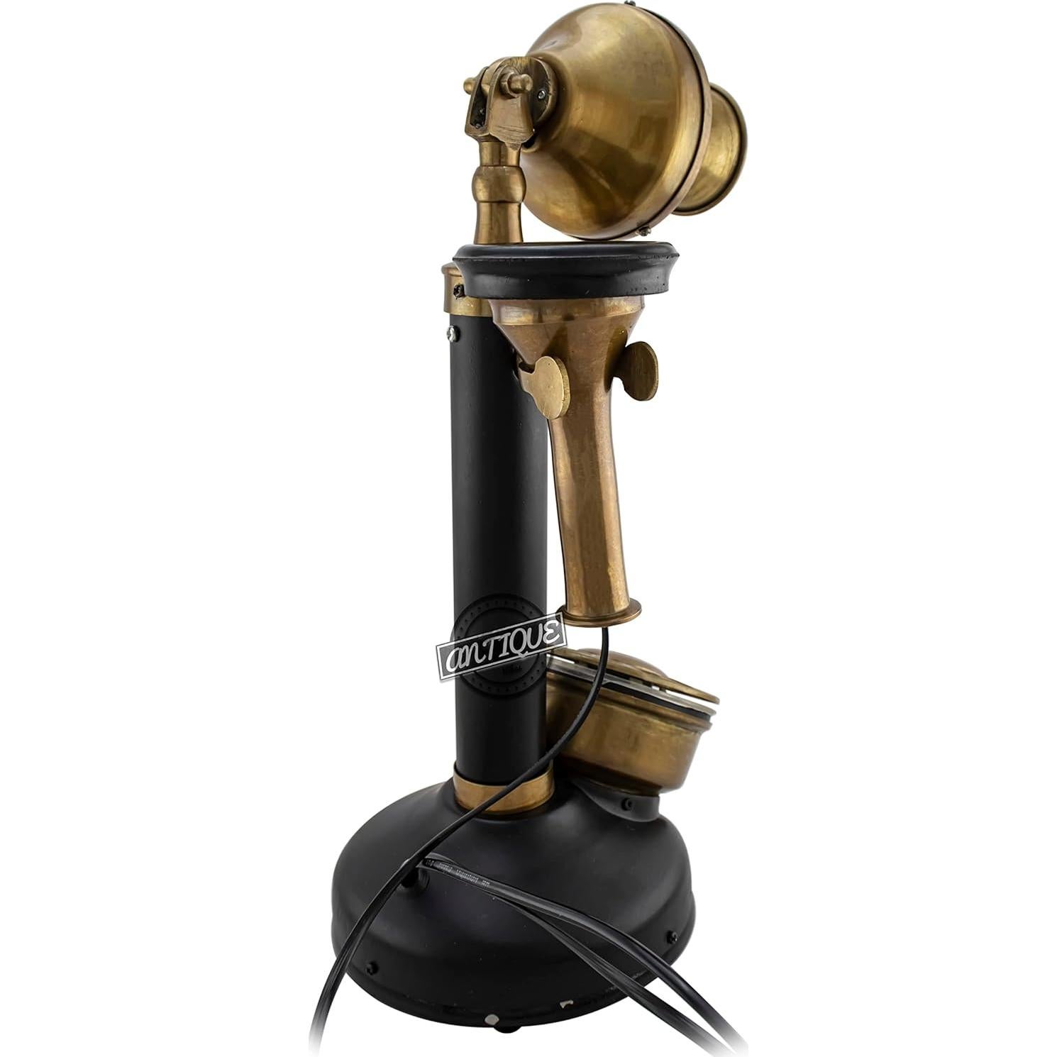 Teléfono de disco rotatorio Antique Vibes Negro 35 cm