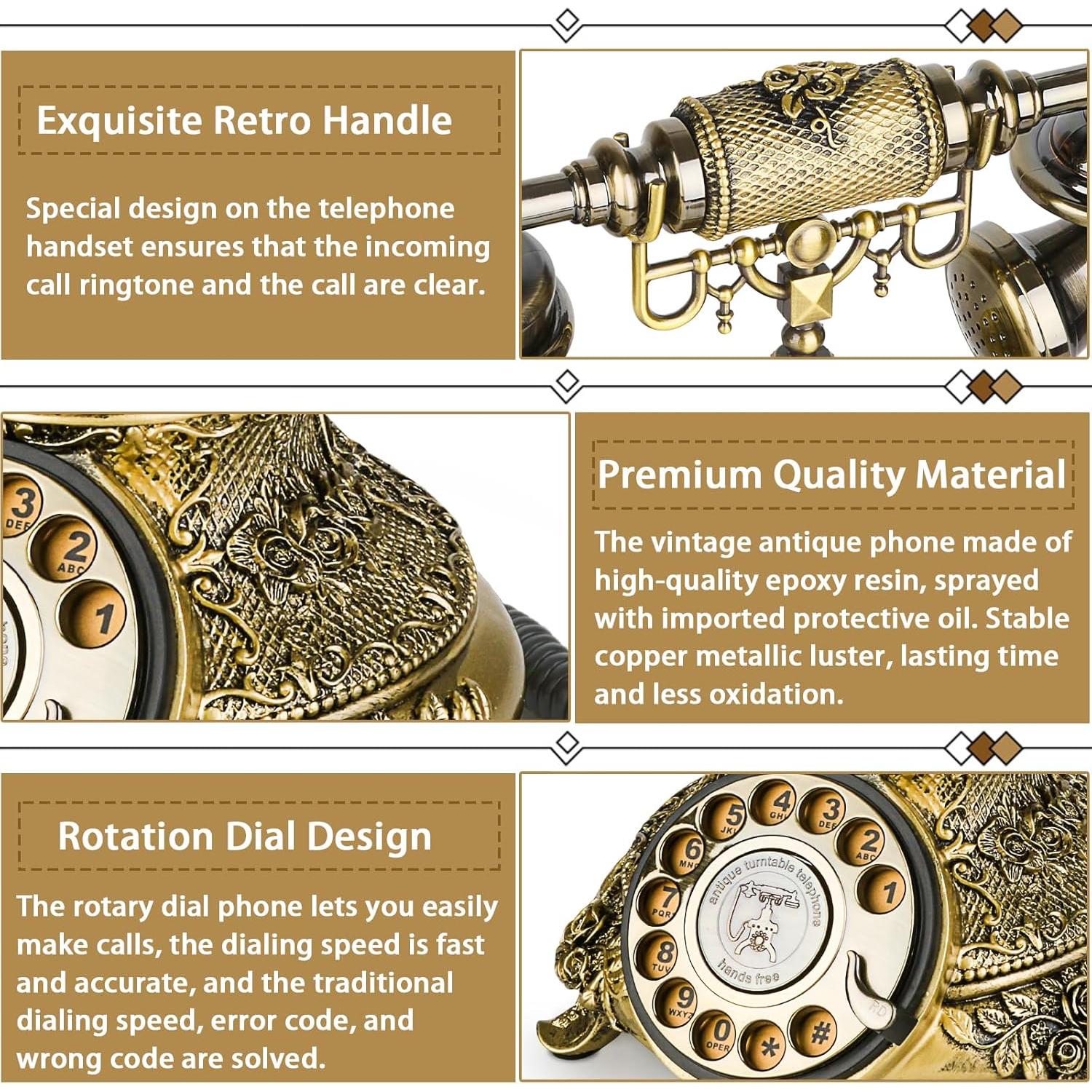 Teléfono de disco rotatorio vintage Sangyn bronce 1.95 kg