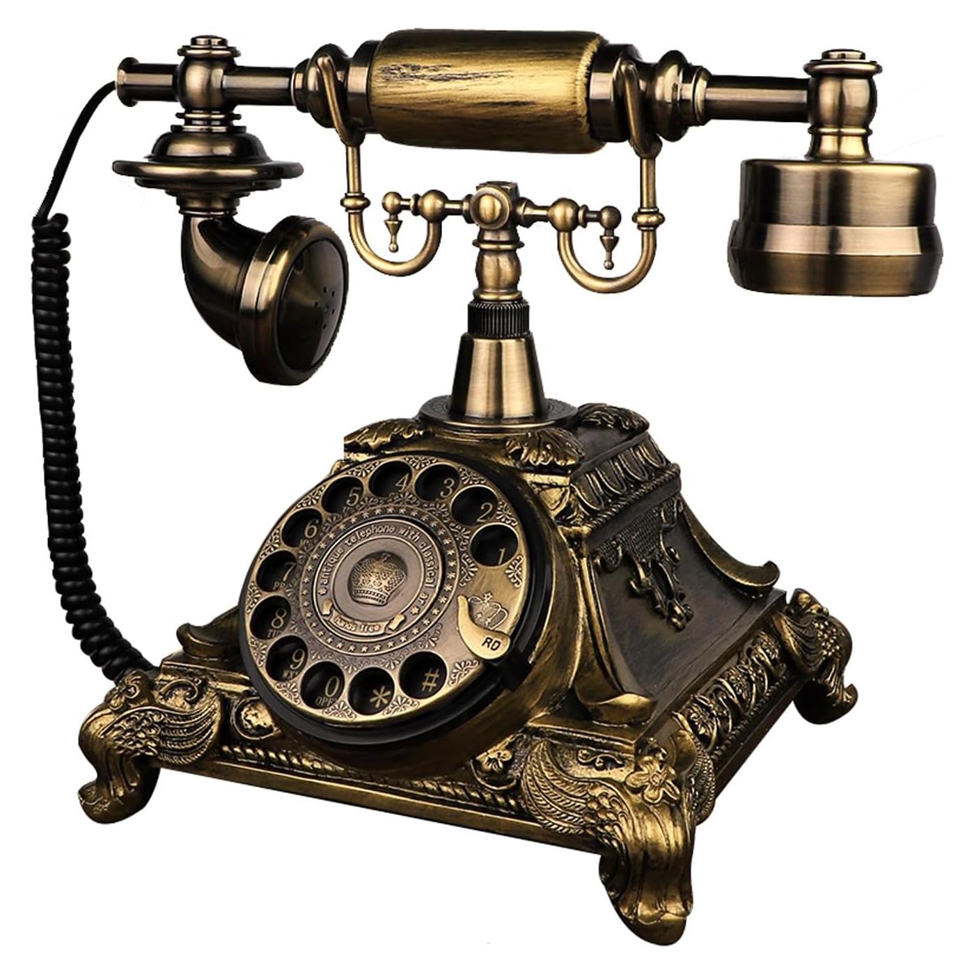 Teléfono de Disco Vintage TelPal 6111 en Bronce Antiguo