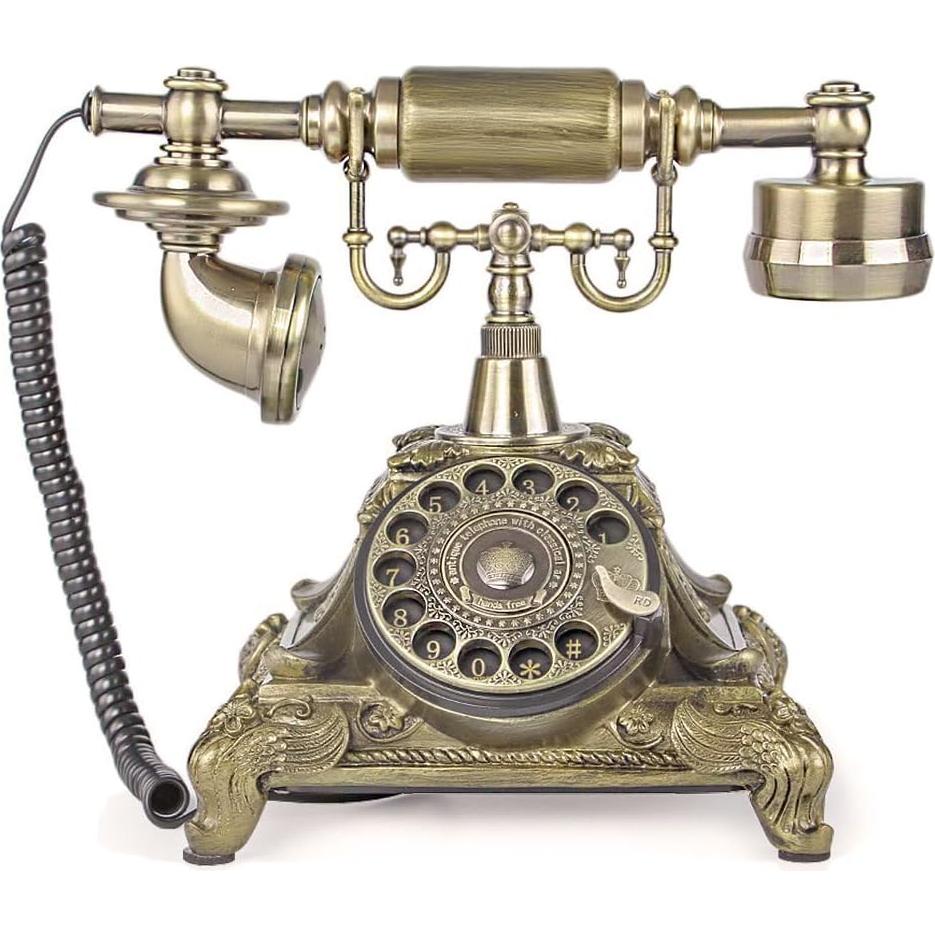 Teléfono de Disco Vintage TelPal 6111 en Bronce Antiguo