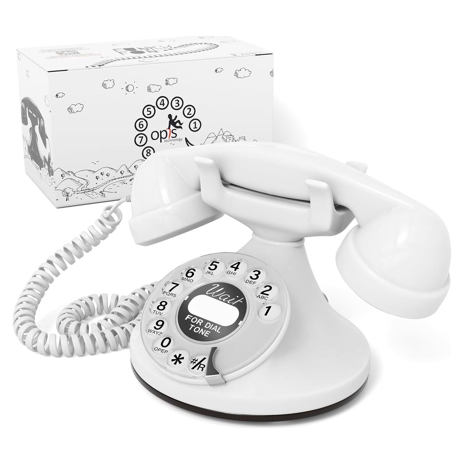 Teléfono de Línea Retro Opis FunkyFon Blanco 23x14cm