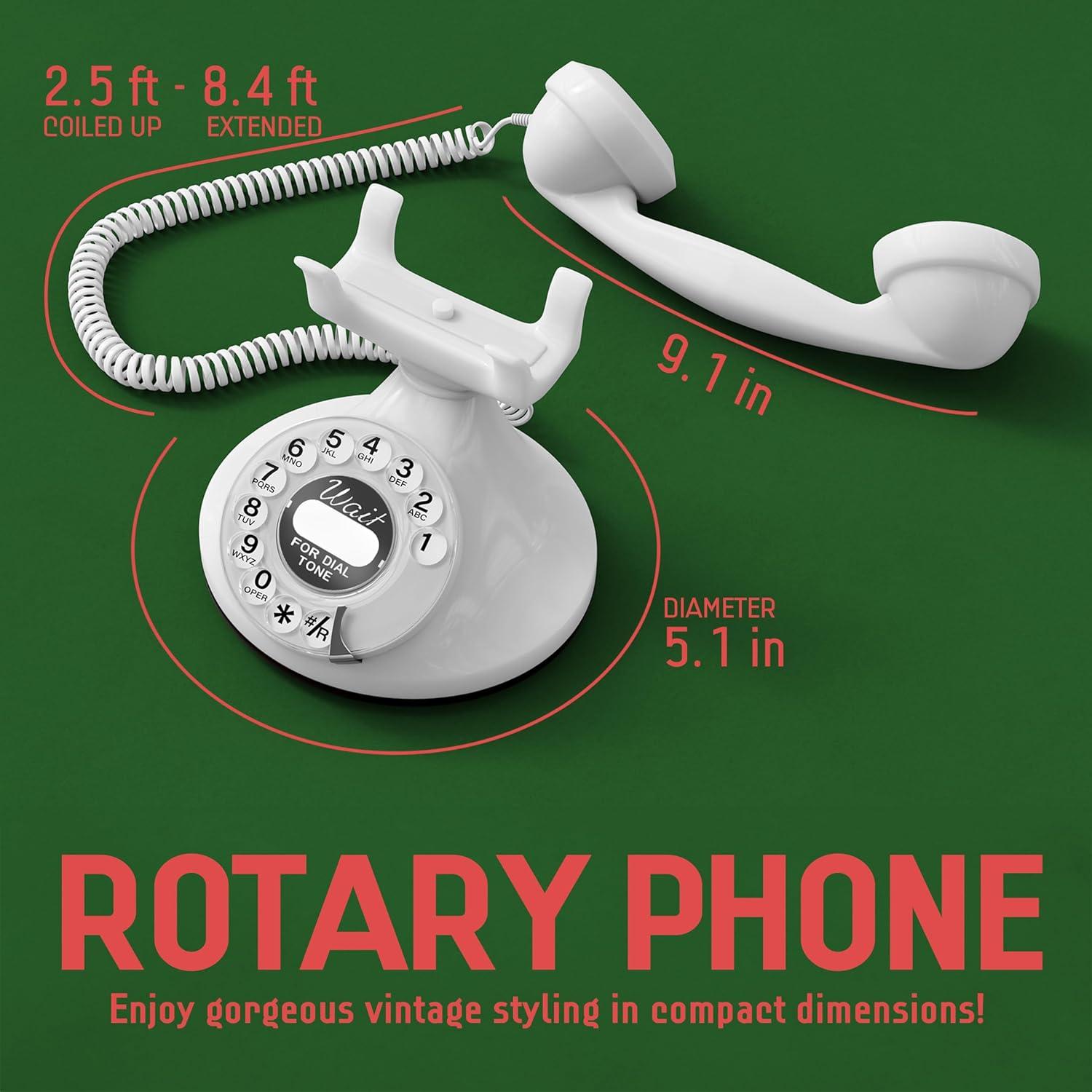 Teléfono de Línea Retro Opis FunkyFon Blanco 23x14cm