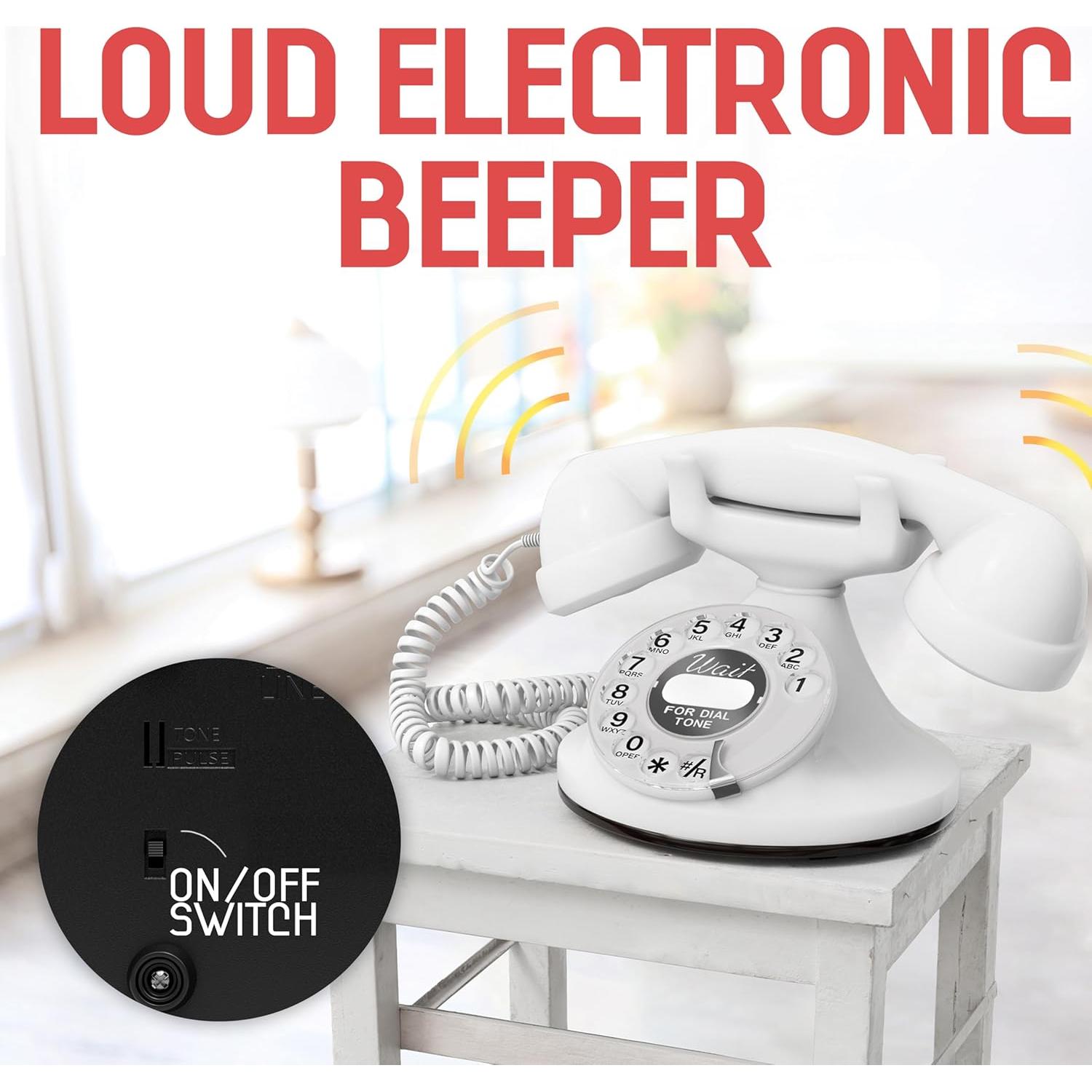 Teléfono de Línea Retro Opis FunkyFon Blanco 23x14cm