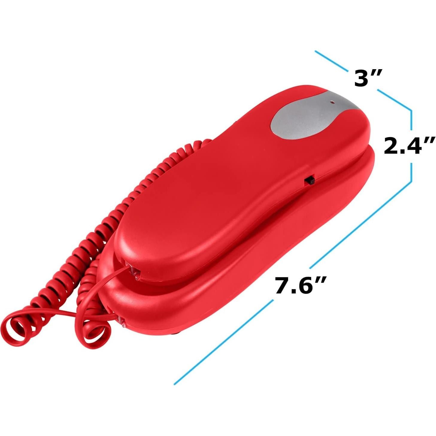 Teléfono de Pared Rojo Slimline Blue Donuts con Memoria