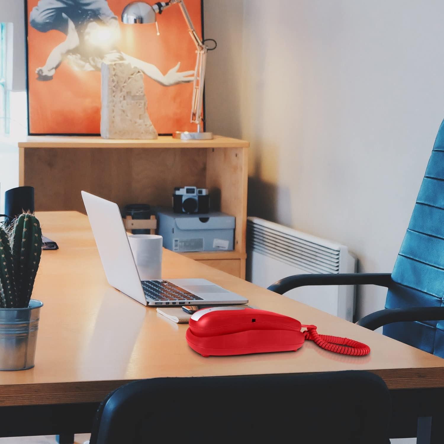 Teléfono de Pared Rojo Slimline Blue Donuts con Memoria