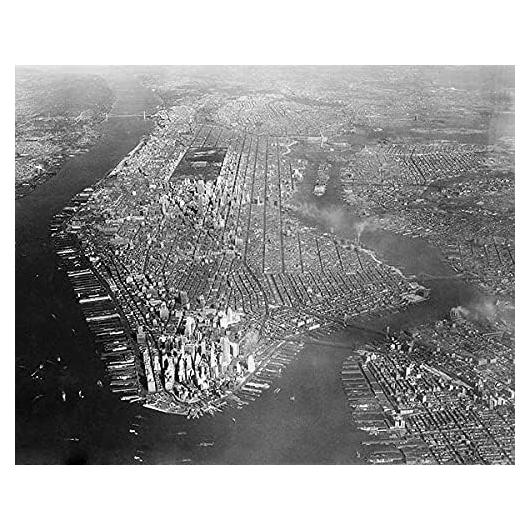 Fotografía Vista Aérea Manhattan 1936 35.5x28 cm