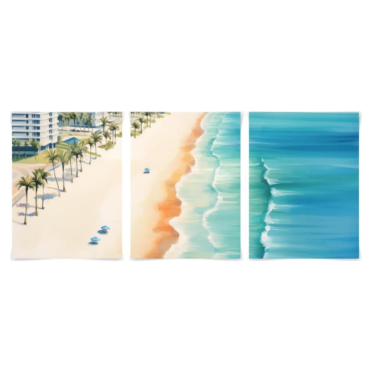 Conjunto de 3 Impresiones Acuarela Clearwater 45x30 cm