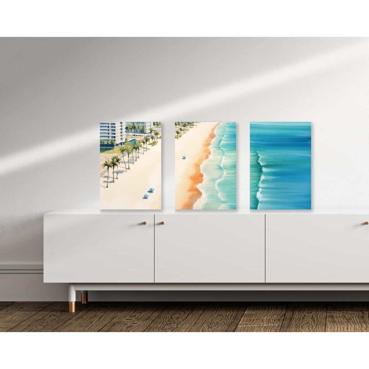 Conjunto de 3 Impresiones Acuarela Clearwater 45x30 cm