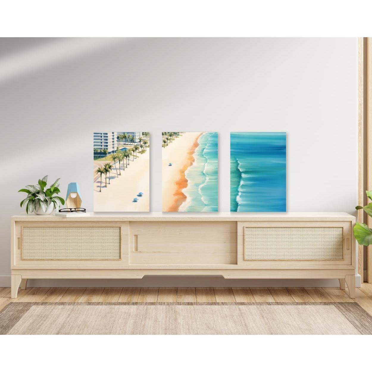 Conjunto de 3 Impresiones Acuarela Clearwater 45x30 cm