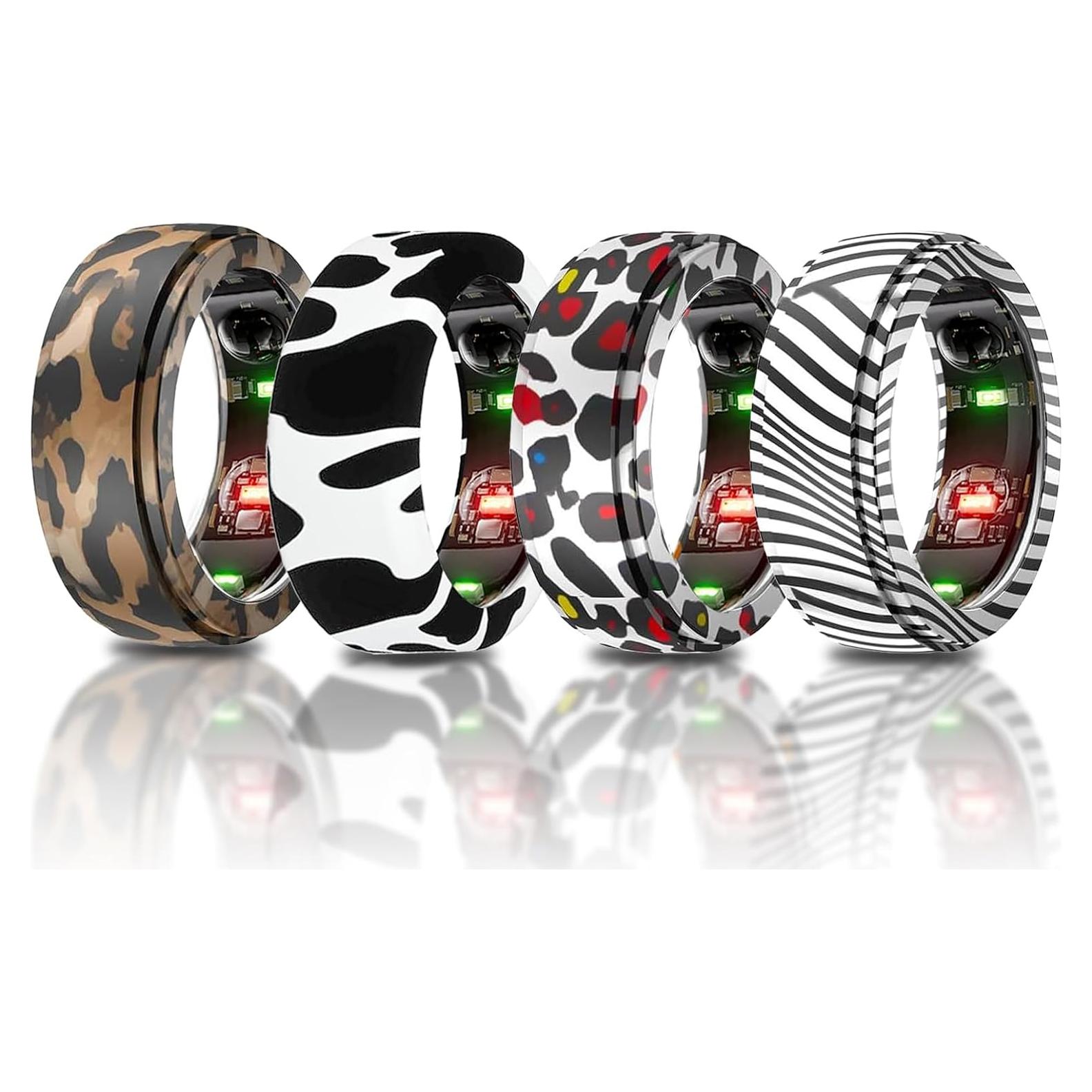 Paquete de 4 fundas de silicona Hyinus para Oura Ring Gen 3 - Tamaño S