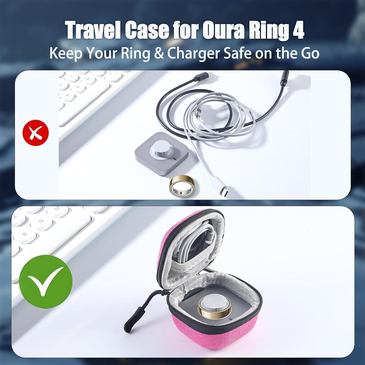 Funda de Viaje Babeezy para Anillo Oura Gen 4 - Rosa Compacta