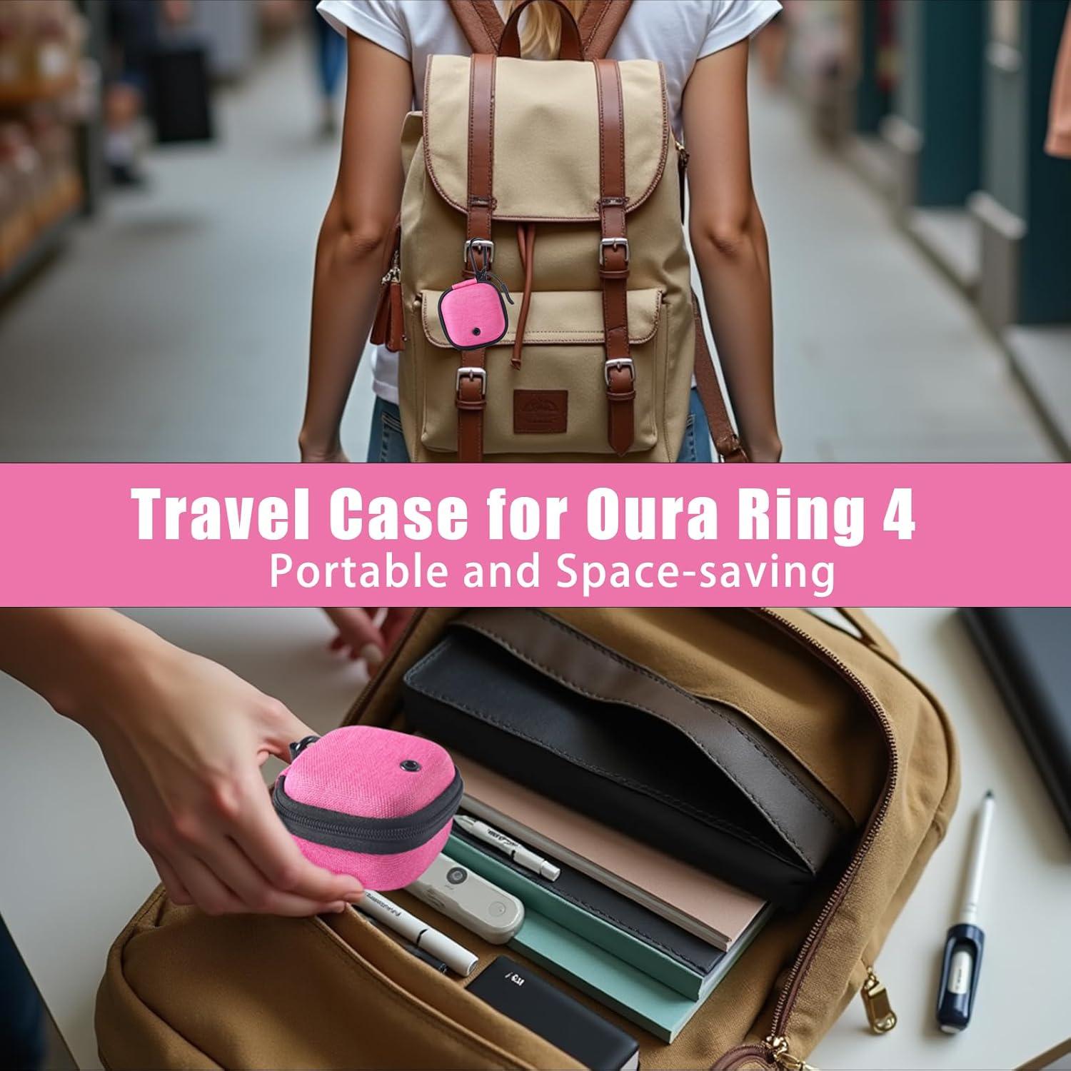 Funda de Viaje Babeezy para Anillo Oura Gen 4 - Rosa Compacta