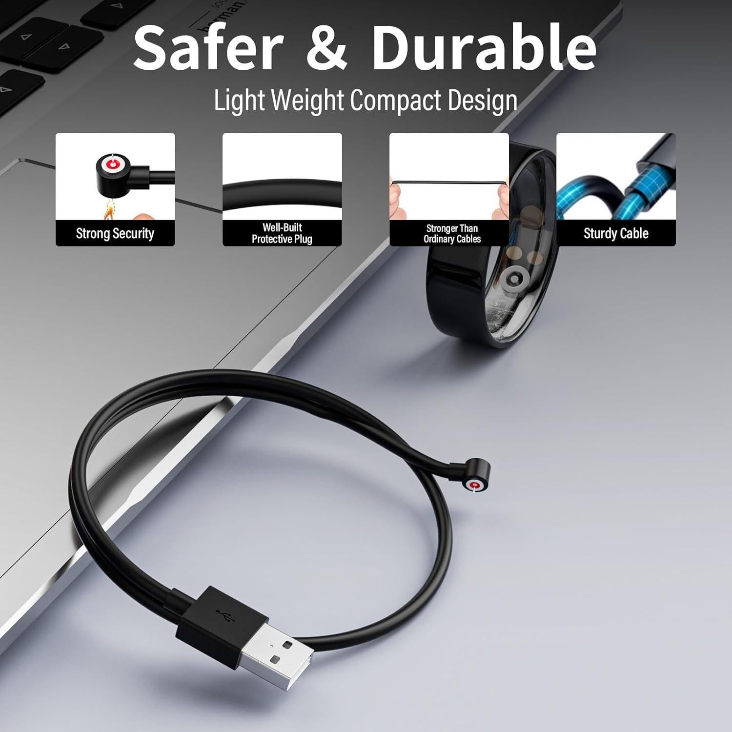 Cable de Carga Magnético Belcompany para Anillo Inteligente 1m