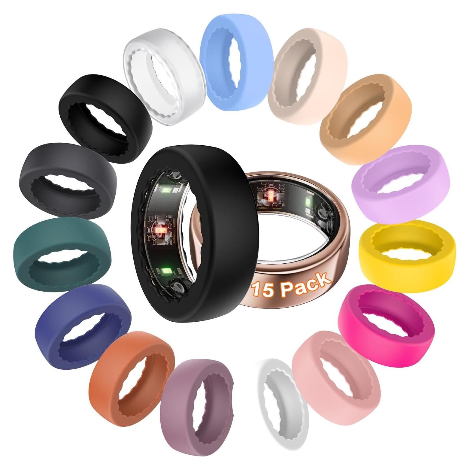 15 Fundas Protectoras de Silicona para Oura Ring y Smart Rings