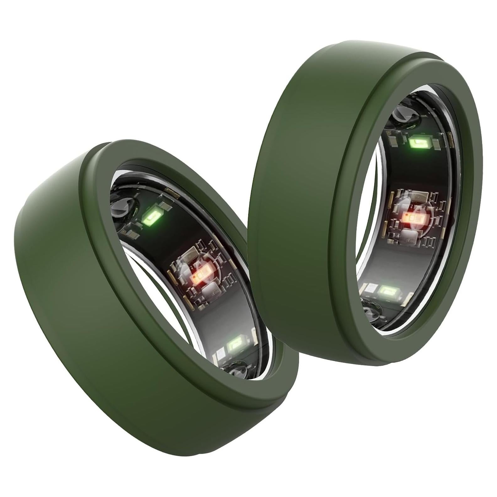 Funda Protectora Silicona FitTurn para Oura Ring Gen 3/4 - Verde M